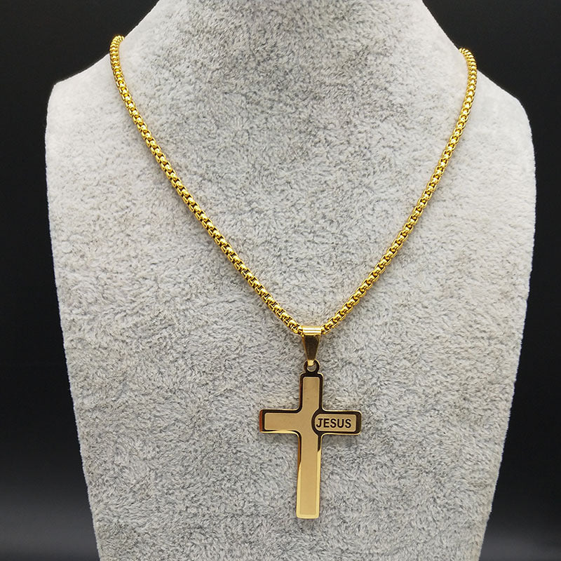 Jesus Cross Necklace Stainless Steel
