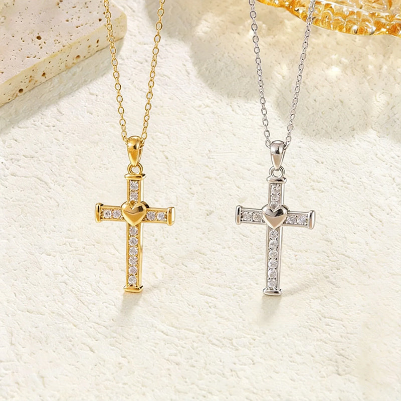 Heart-shaped Cross Necklace
